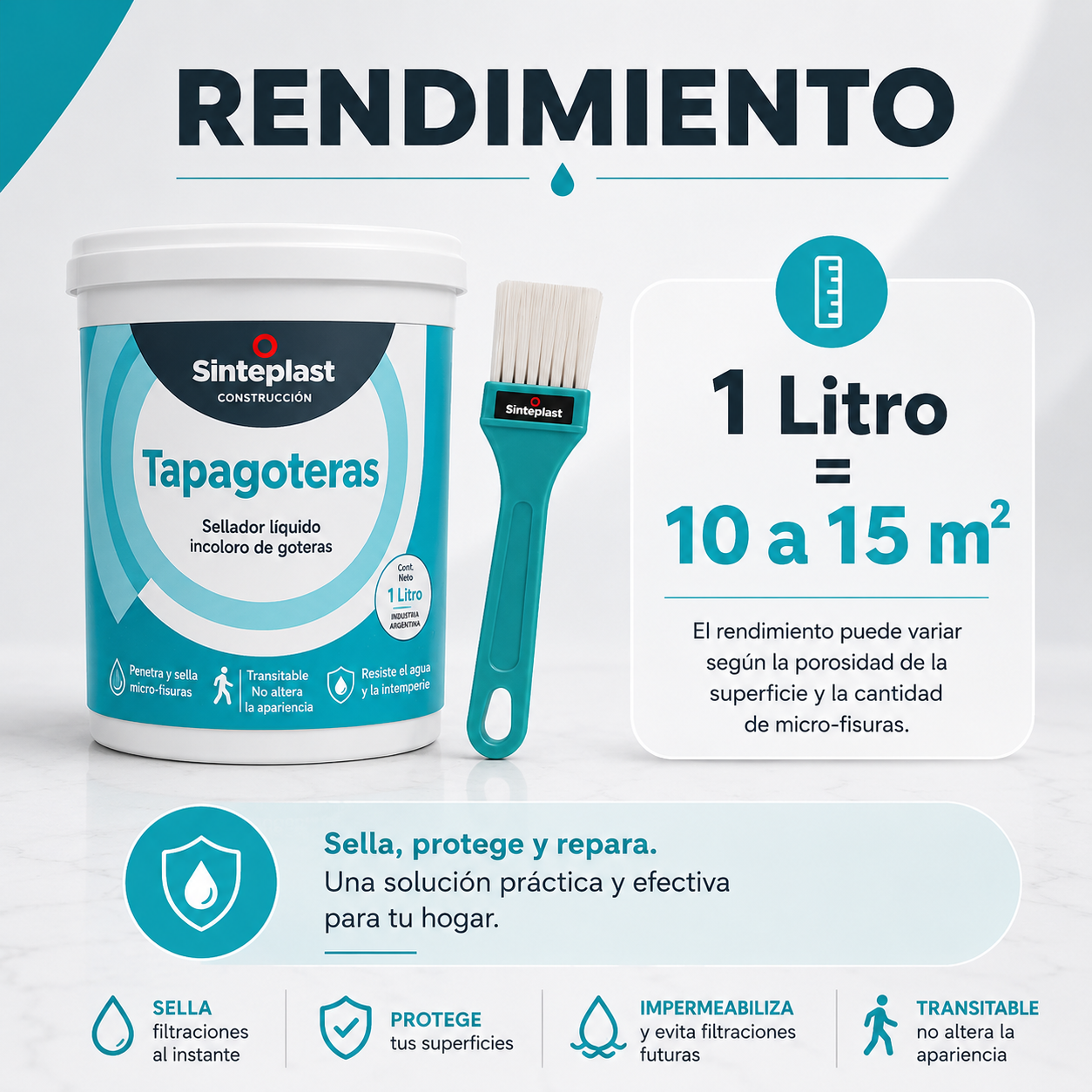 SELLADOR IMPERMEABILIZANTE TRANSPARENTE DE 1kg c/u