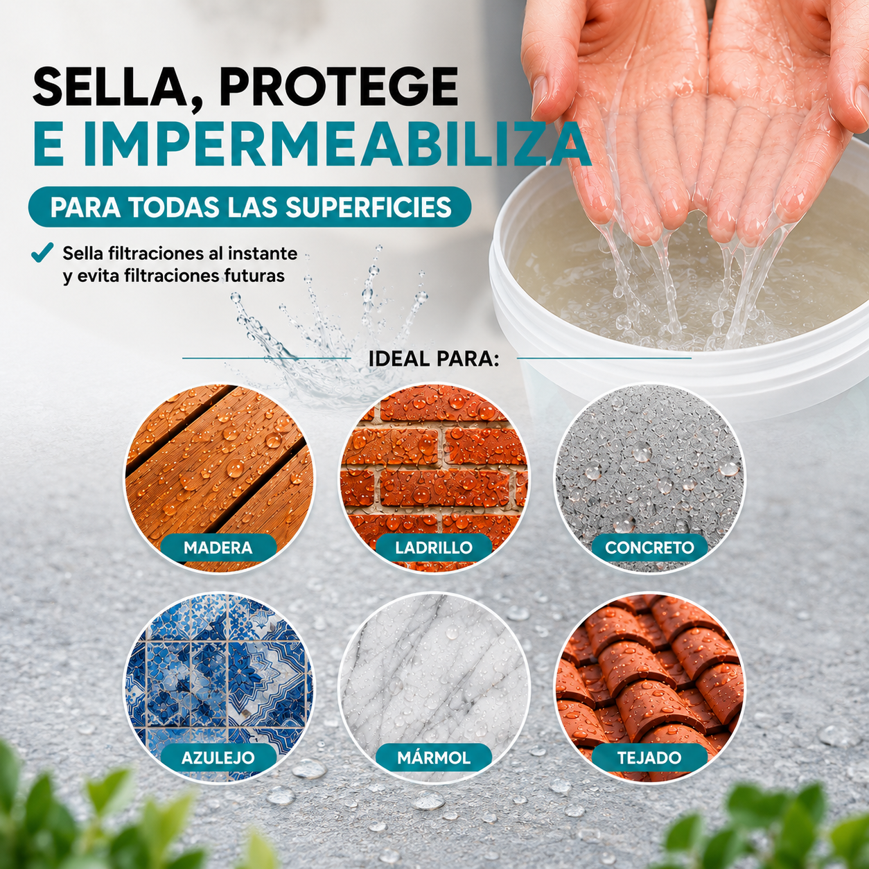 SELLADOR IMPERMEABILIZANTE TRANSPARENTE DE 1kg c/u